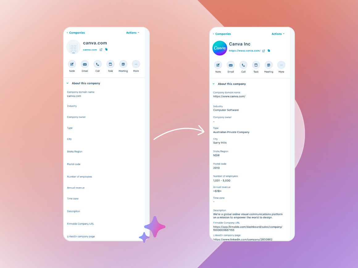 Enrich company records in HubSpot