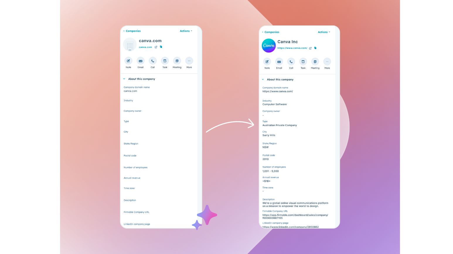 Enrich company records in HubSpot