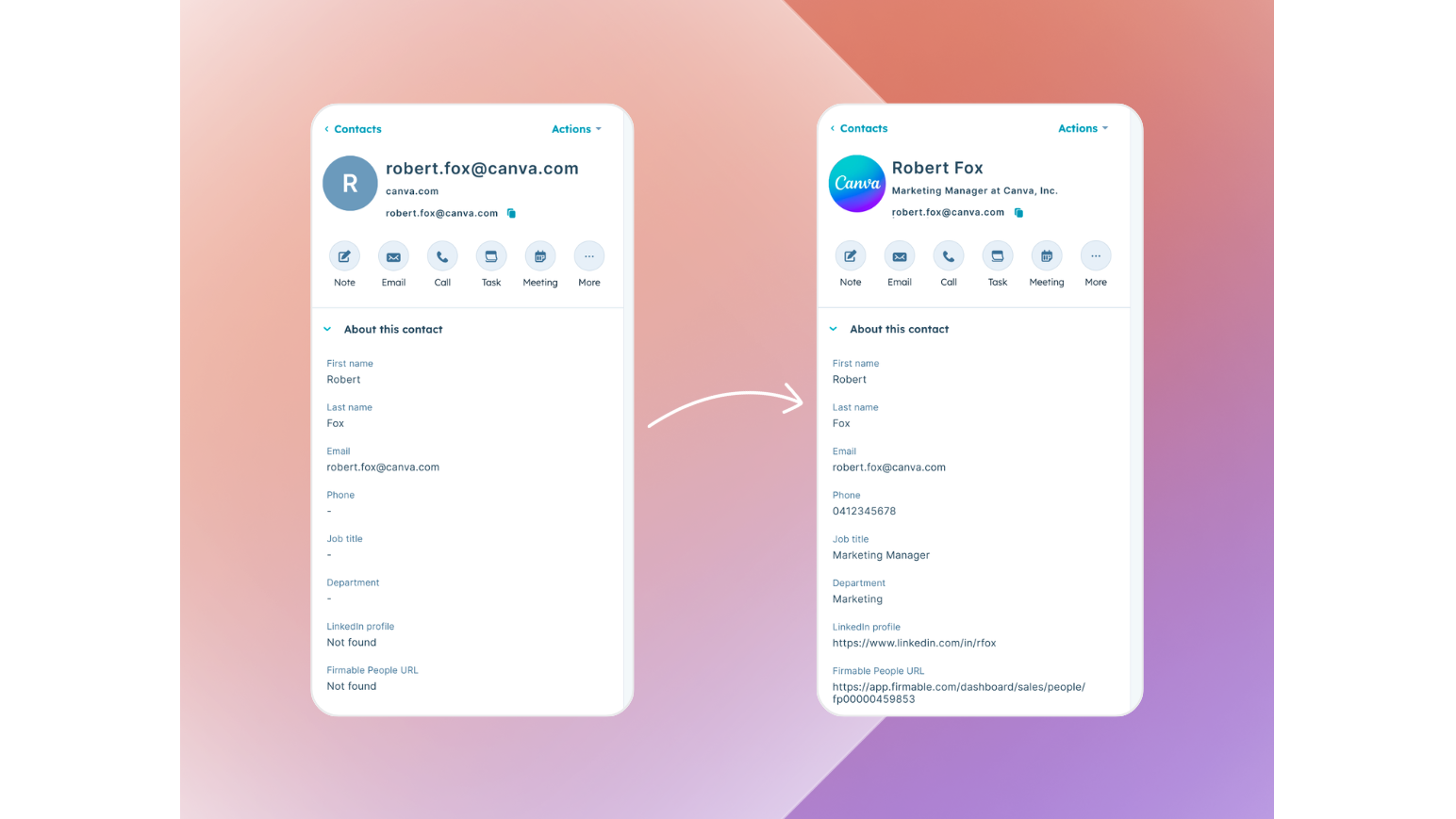 Enrich contact records in HubSpot