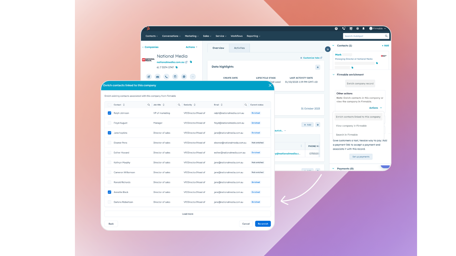 Get Firmable data without leaving HubSpot